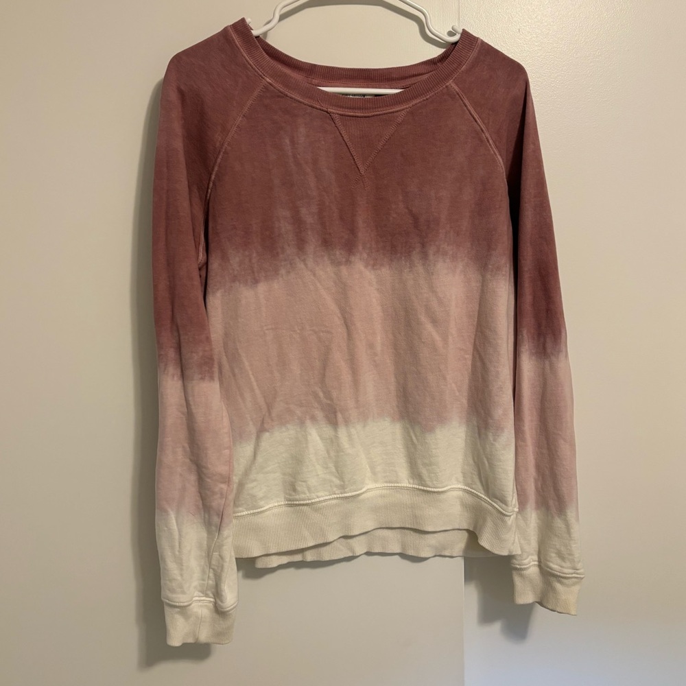Ombré pink crew neck sweatshirt